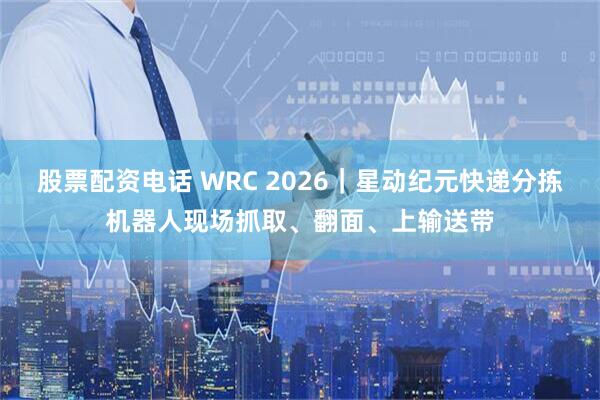 股票配资电话 WRC 2026｜星动纪元快递分拣机器人现场抓取、翻面、上输送带